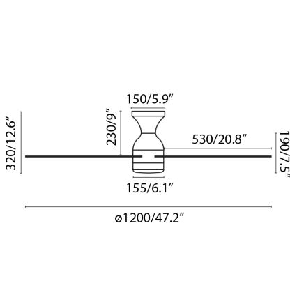 FARO 33756WT - LED takfläkt FRASER XL LED/16W/230V vit diameter 120 cm Wi-Fi Tuya + fjärrkontroll