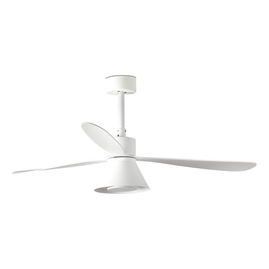FARO 33760WT-22 - Dimmbar takfläkt AMELIA L CONE LED/20W/230V 2700/3500/5000K vit pr. 132 cm Wi-Fi Tuya + fjärrkontroll