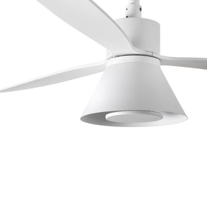 FARO 33760WT-22 - LED Dimbar takfläkt AMELIA L CONE LED/20W/230V 2700/3500/5000K vit diameter 132 cm Wi-Fi Tuya + fjärrkontroll