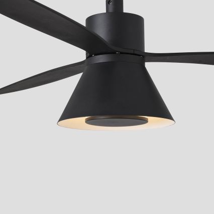 FARO 33761WT-23 - LED Dimbar takfläkt AMELIA L CONE LED/20W/230V 2700/3500/5000K svart diameter 132 cm Wi-Fi Tuya + fjärrkontroll