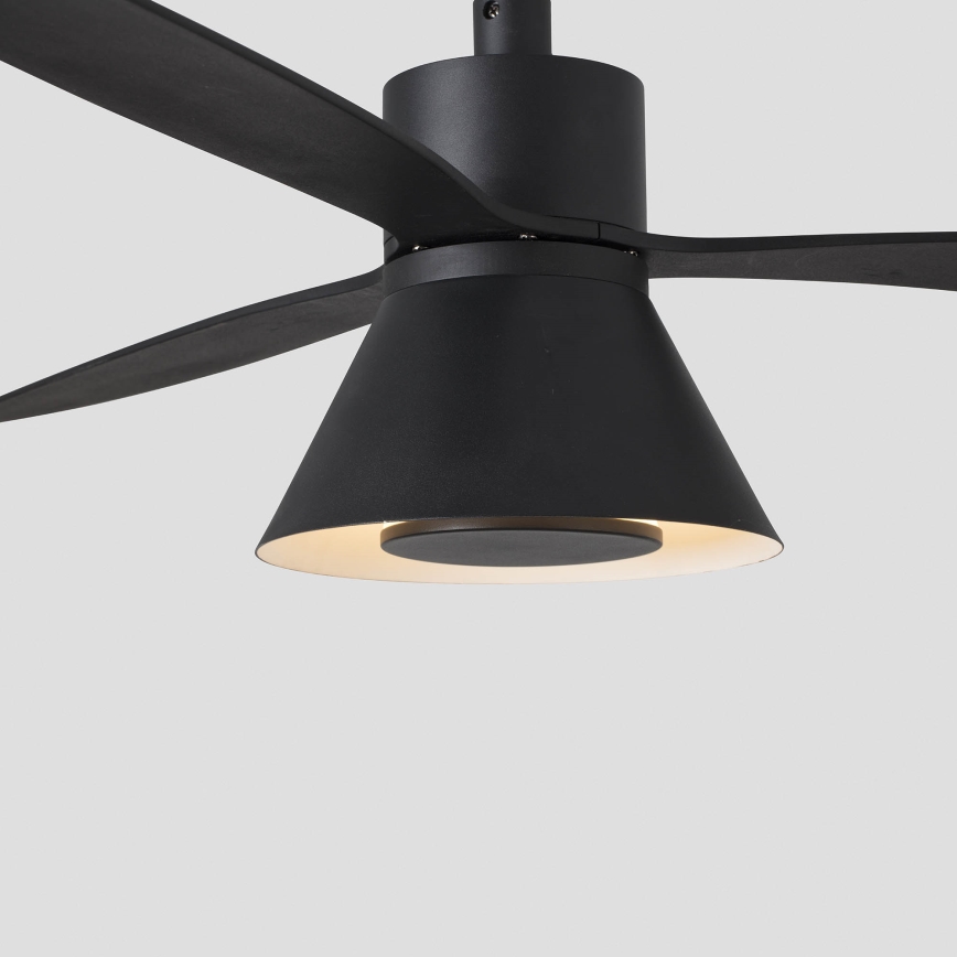 FARO 33761WT-23 - LED Dimbar takfläkt AMELIA L CONE LED/20W/230V 2700/3500/5000K svart diameter 132 cm Wi-Fi Tuya + fjärrkontroll