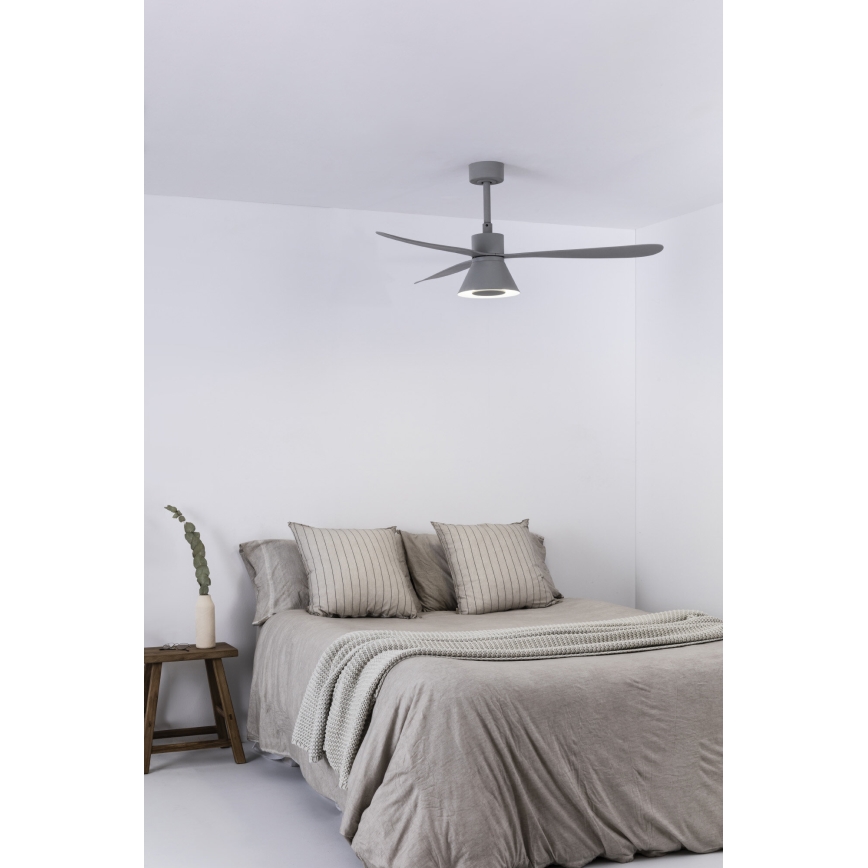 FARO 33762WT-24 - LED Dimbar takfläkt AMELIA L CONE LED/20W/230V 2700/3500/5000K grå diameter 132 cm Wi-Fi Tuya + fjärrkontroll