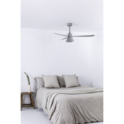 FARO 33762WT-24 - LED Dimbar takfläkt AMELIA L CONE LED/20W/230V 2700/3500/5000K grå diameter 132 cm Wi-Fi Tuya + fjärrkontroll