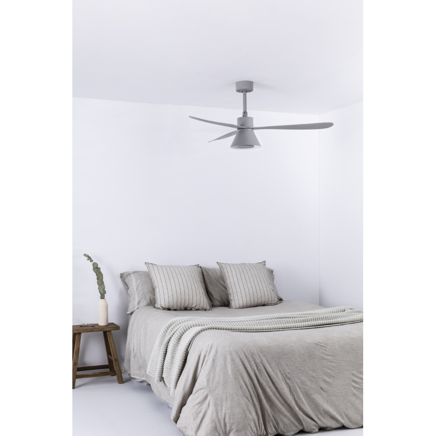 FARO 33762WT-24 - LED Dimbar takfläkt AMELIA L CONE LED/20W/230V 2700/3500/5000K grå diameter 132 cm Wi-Fi Tuya + fjärrkontroll
