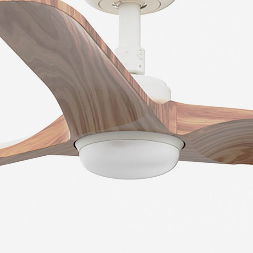 FARO 33805WT-1TW - LED dimbar takfläkt HEYWOOD S LED/10W/230V 2700/4000/6000K trä/vit Ø 90 cm Wi-Fi Tuya + fjärrkontroll