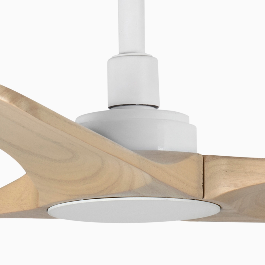 FARO 33805WT - Takfläkt HEYWOOD S trä/vit diameter 90 cm Wi-Fi Tuya + fjärrkontroll