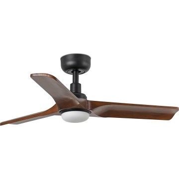 FARO 33806WT-1TW - LED Dimbar takfläkt HEYWOOD S LED/10W/230V 2700/4000/6000K trä/svart diameter 90 cm Wi-Fi Tuya + fjärrkontroll