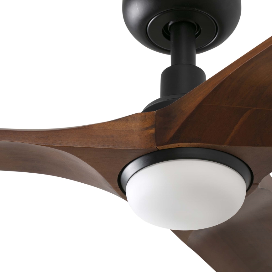 FARO 33806WT-1TW - LED Dimbar takfläkt HEYWOOD S LED/10W/230V 2700/4000/6000K trä/svart diameter 90 cm Wi-Fi Tuya + fjärrkontroll