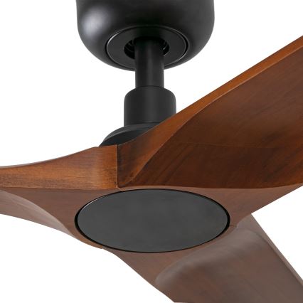 FARO 33806WT - Takfläkt HEYWOOD S trä/svart diameter 90 cm Wi-Fi Tuya + fjärrkontroll
