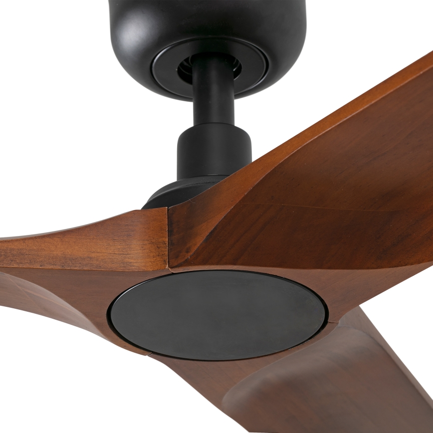 FARO 33806WT - Takfläkt HEYWOOD S trä/svart diameter 90 cm Wi-Fi Tuya + fjärrkontroll