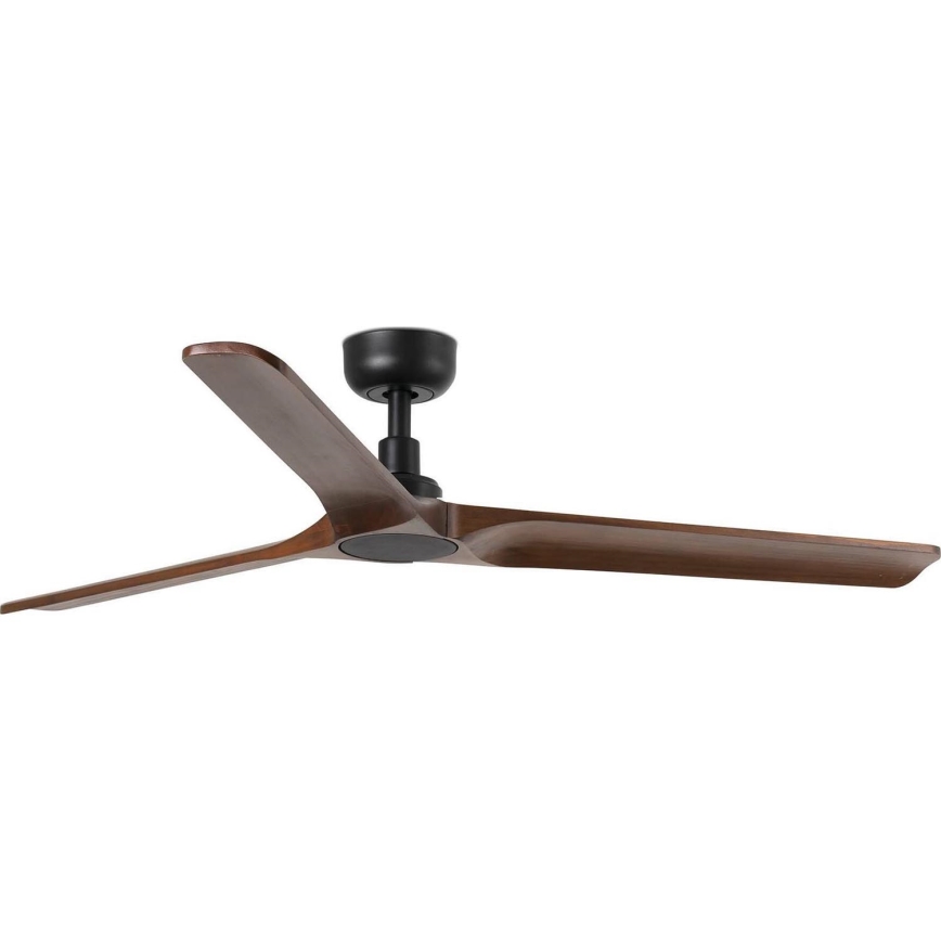 FARO 33809WT - Takfläkt HEYWOOD L trä/svart diameter 132 cm Wi-Fi Tuya + fjärrkontroll