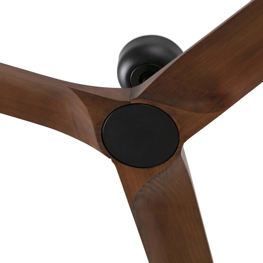 FARO 33809WT - Takfläkt HEYWOOD L trä/svart diameter 132 cm Wi-Fi Tuya + fjärrkontroll