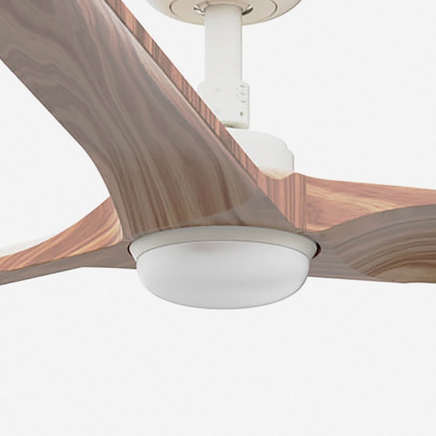 FARO 33810-1TW - LED Dimbar takfläkt HEYWOOD L LED/10W/230V 2700/4000/6000K trä/vit diameter 132 cm + fjärrkontroll