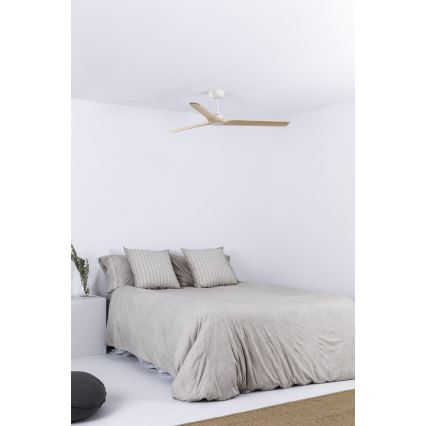FARO 33810WT - Takfläkt HEYWOOD L trä/vit diameter 132 cm Wi-Fi Tuya + fjärrkontroll