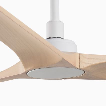 FARO 33810WT - Takfläkt HEYWOOD L trä/vit diameter 132 cm Wi-Fi Tuya + fjärrkontroll
