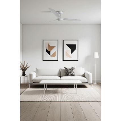 FARO 33814WT - Takfläkt PUNT M vit diameter 132 cm Wi-Fi Tuya + fjärrkontroll