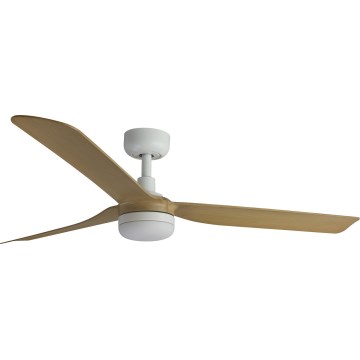 FARO 33816WT-20 - LED Dimbar takfläkt PUNT M LED/18W/230V brun/vit diameter 132 cm Wi-Fi Tuya + fjärrkontroll