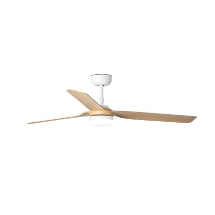 FARO 33816WT-20 - LED Dimbar takfläkt PUNT M LED/18W/230V brun/vit diameter 132 cm Wi-Fi Tuya + fjärrkontroll