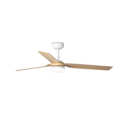 FARO 33816WT-20 - LED Dimbar takfläkt PUNT M LED/18W/230V brun/vit diameter 132 cm Wi-Fi Tuya + fjärrkontroll