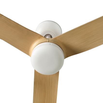 FARO 33816WT - Takfläkt PUNT M brun/vit diameter 132 cm Wi-Fi Tuya + fjärrkontroll