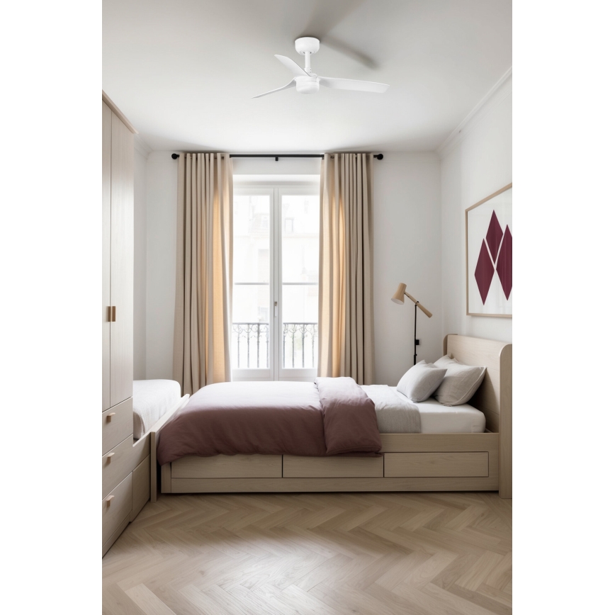 FARO 33820-1TW - LED Dimbar takfläkt MINI PUNT S LED/10W 2700/4000/6000K vit diameter 90 cm + fjärrkontroll