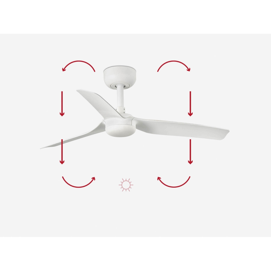 FARO 33820 - Takfläkt MINI PUNT S vit diameter 90 cm + fjärrkontroll