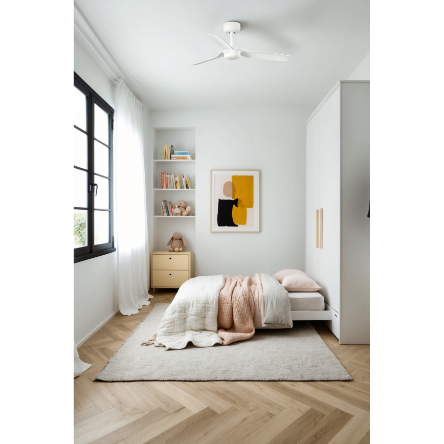 FARO 33820 - Takfläkt MINI PUNT S vit Ø 90 cm + fjärrkontroll