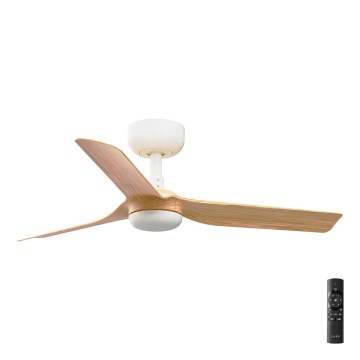 FARO 33821 - Takfläkt MINI PUNT S brun/vit diameter 90 cm + fjärrkontroll