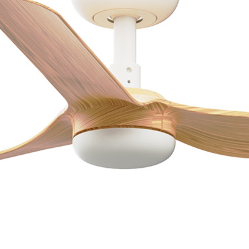 FARO 33821WT - Takfläkt MINI PUNT S brun/vit diameter 90 cm Wi-Fi Tuya + fjärrkontroll