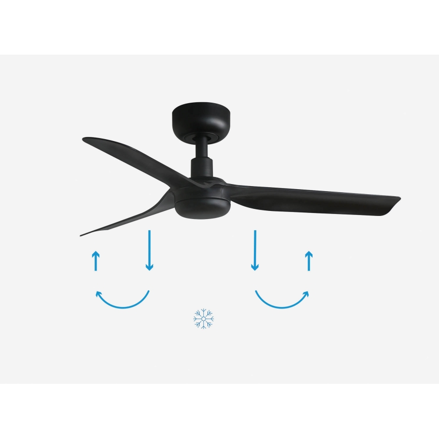 FARO 33822 - Takfläkt MINI PUNT S svart diameter 90 cm + fjärrkontroll