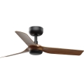 FARO 33823WT - Takfläkt MINI PUNT S brun/svart diameter 90 cm Wi-Fi Tuya + fjärrkontroll