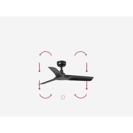 FARO 33825WP - Takfläkt HEY S svart diameter 90 cm SMART + fjärrkontroll