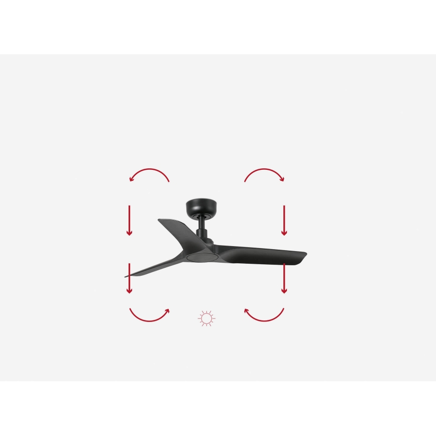 FARO 33825WP - Takfläkt HEY S svart diameter 90 cm SMART + fjärrkontroll