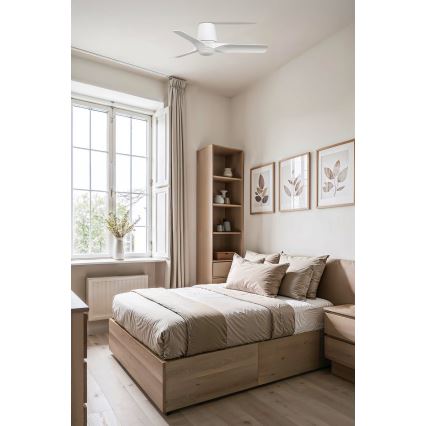 FARO 33826WT-1TW - LED Dimbar takfläkt HEY TUB S LED/10W/230V 2700/4000/6000K vit diameter 90 cm Wi-Fi Tuya + fjärrkontroll