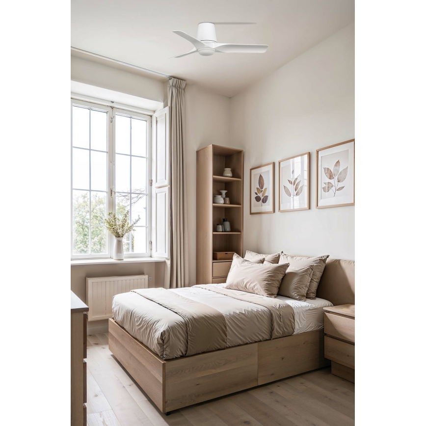 FARO 33826WT-1TW - LED Dimbar takfläkt HEY TUB S LED/10W/230V 2700/4000/6000K vit diameter 90 cm Wi-Fi Tuya + fjärrkontroll