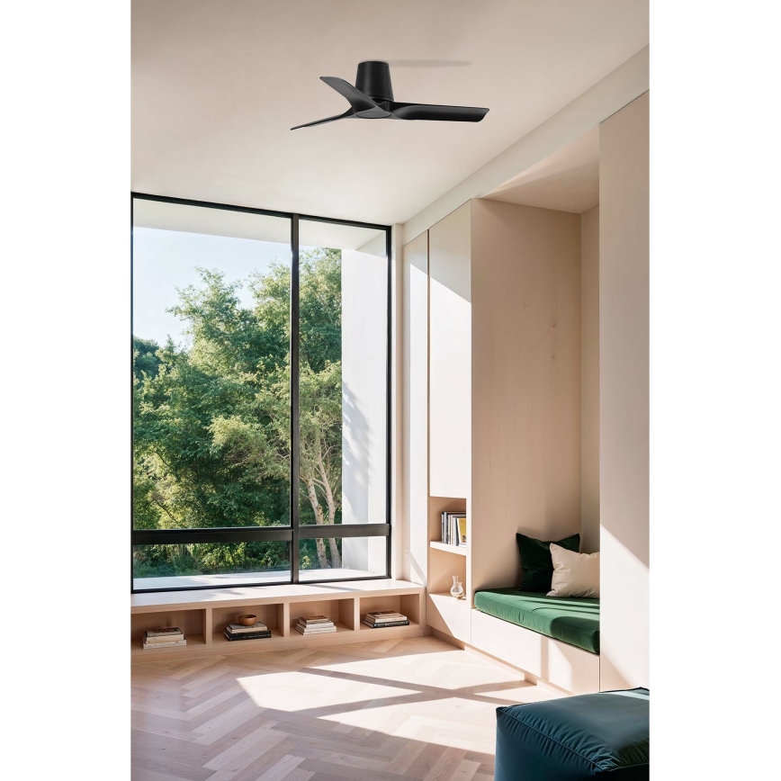 FARO 33827 - Takfläkt HEY TUB S svart diameter 90 cm + fjärrkontroll