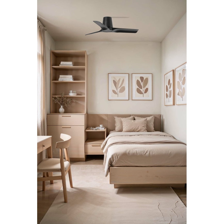 FARO 33827WT - Takfläkt HEY TUB S svart diameter 90 cm Wi-Fi Tuya + fjärrkontroll