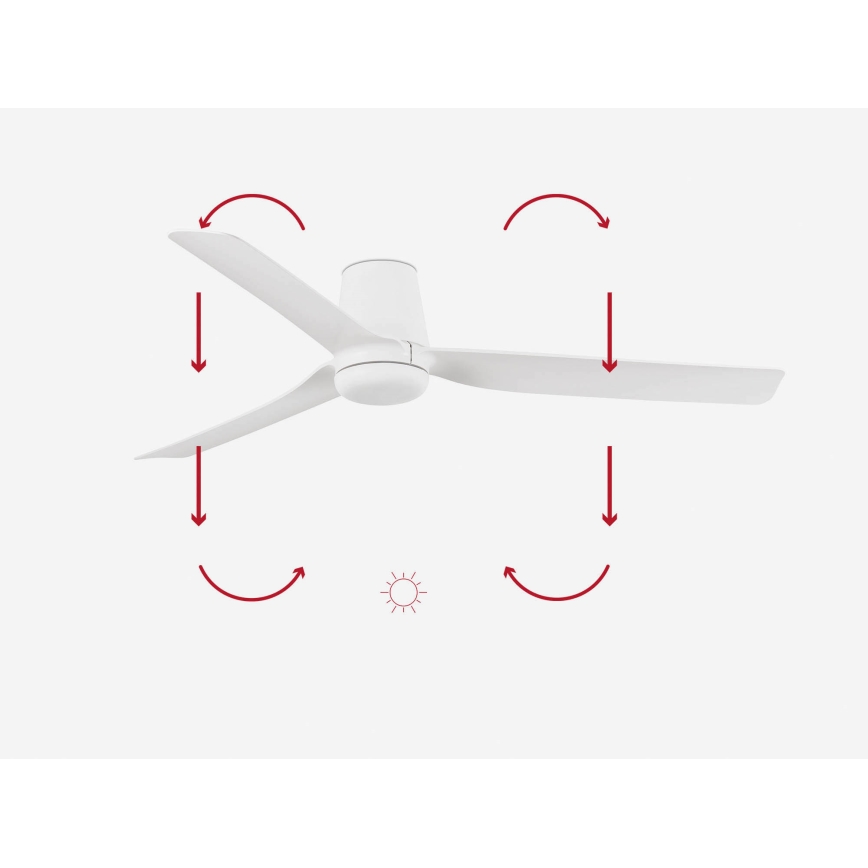 FARO 33828 - Takfläkt PUNT TUB M vit diameter 130 cm + fjärrkontroll