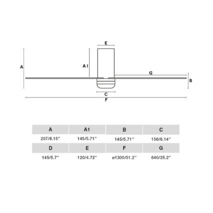 FARO 33828 - Takfläkt PUNT TUB M vit diameter 130 cm + fjärrkontroll