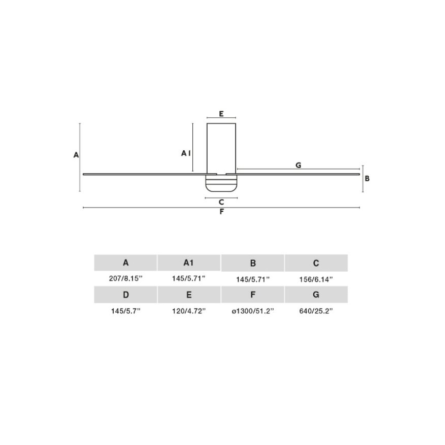 FARO 33828 - Takfläkt PUNT TUB M vit diameter 130 cm + fjärrkontroll