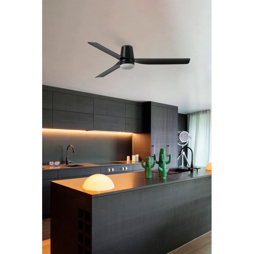 FARO 33829-1TW - LED Dimbar takfläkt PUNT TUB M LED/18W/230V 3000/4200/6500K diameter 130 cm vit/brown+ fjärrkontroll