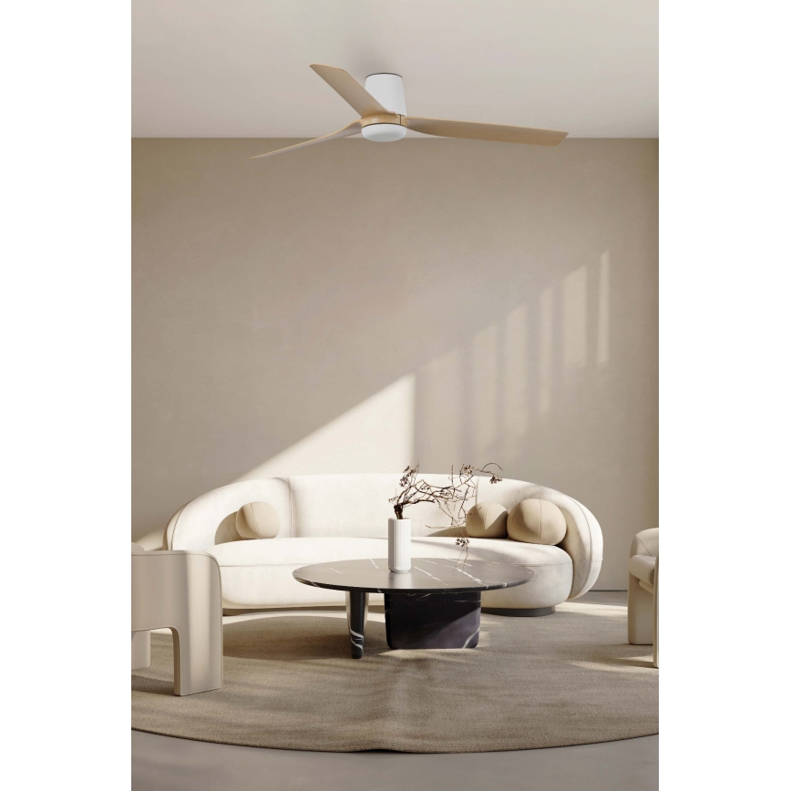 FARO 33829 - Takfläkt PUNT TUB M brun/vit diameter 130 cm + fjärrkontroll