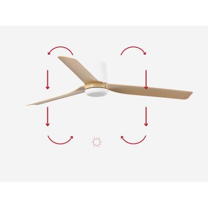 FARO 33829 - Takfläkt PUNT TUB M brun/vit diameter 130 cm + fjärrkontroll