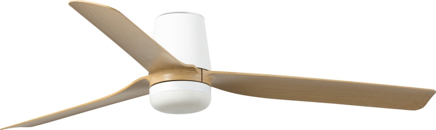 FARO 33829WT-1TW - LED Dimbar takfläkt PUNT TUB M LED/18W/230V 3000/4200/6500K brun/vit diameter 132 cm Wi-Fi Tuya + fjärrkontroll