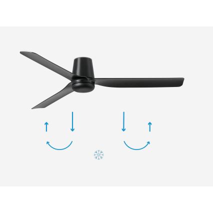 FARO 33830 - Takfläkt PUNT TUB M svart diameter 130 cm + fjärrkontroll