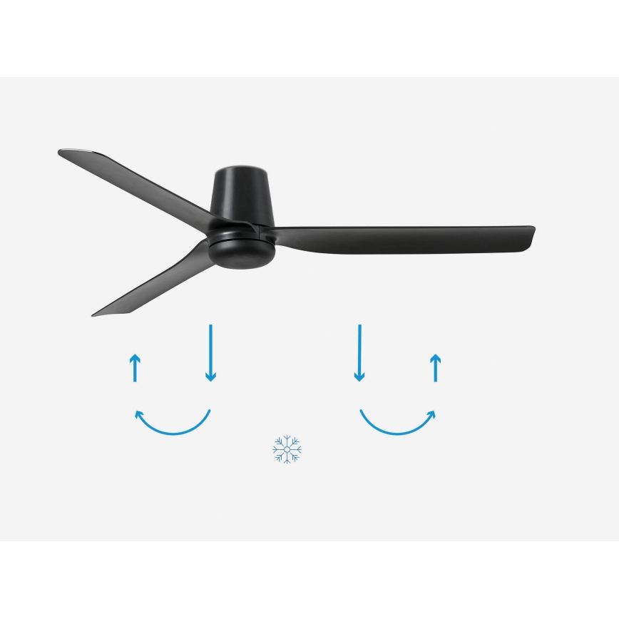 FARO 33830 - Takfläkt PUNT TUB M svart diameter 130 cm + fjärrkontroll