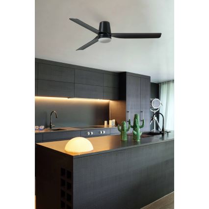FARO 33830WT-1TW - LED Dimbar takfläkt PUNT TUB M LED/18W/230V 3000/4200/6500K svart diameter 132 cm Wi-Fi Tuya + fjärrkontroll