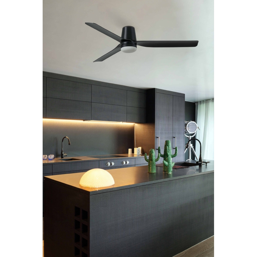 FARO 33830WT-1TW - LED Dimbar takfläkt PUNT TUB M LED/18W/230V 3000/4200/6500K svart diameter 132 cm Wi-Fi Tuya + fjärrkontroll