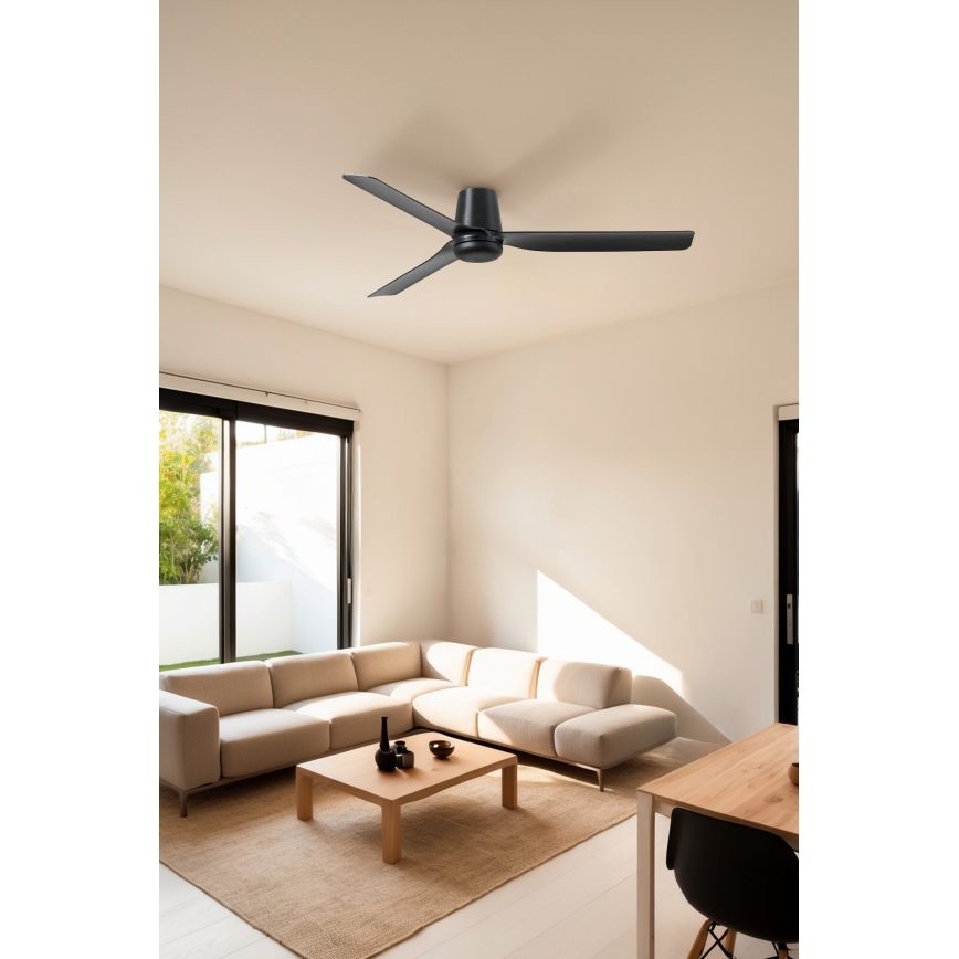 FARO 33830WT - Takfläkt PUNT TUB M svart diameter 132 cm Wi-Fi Tuya + fjärrkontroll
