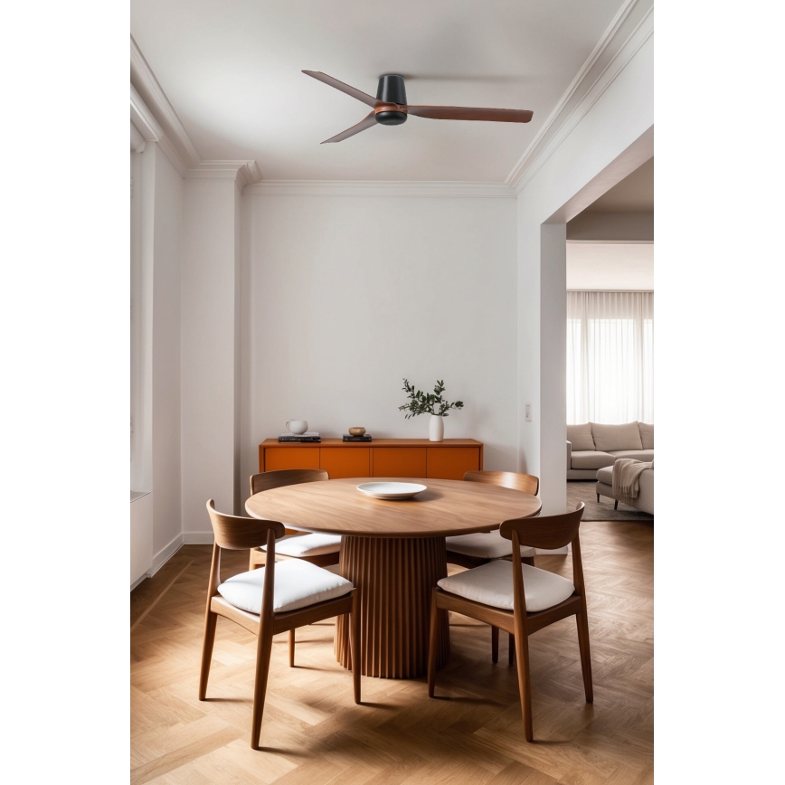 FARO 33831 - Takfläkt PUNT TUB M brun/svart diameter 130 cm + fjärrkontroll